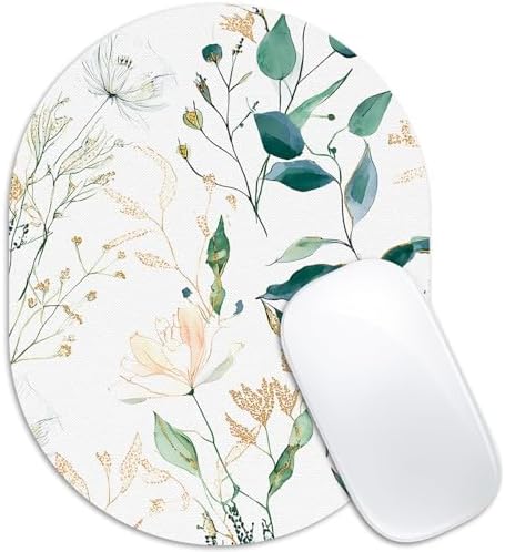 Oval Mouse Pad 6x8in Non-Slip for Laptop,Leaves