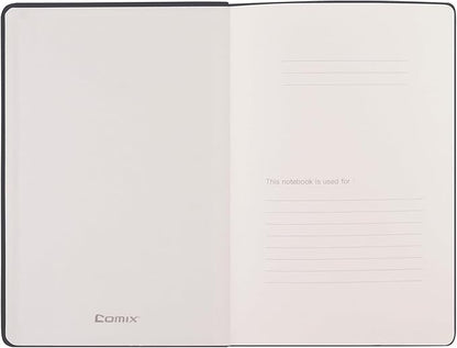 Comix Lined Journal Notebook for Women Men, Journaling Notebooks for Office School Home, 240 Pages, 5.5" x 8.3", College Ruled, A5, Hardcover, Black