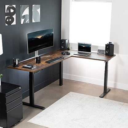 Black Electric Corner 3 Leg Standing Desk Frame, DESK-V130EB