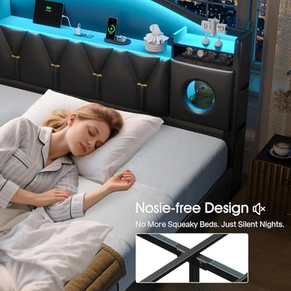 King Size Bed Frame with 6 Storage Drawers, King Bed Frame and Headboard