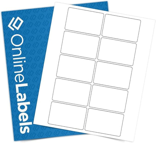 3 x 2 Rectangle Labels - Permanent, White Matte - Wax Melt, Soap, Address Labels - Pack of 10,000 Labels, 1,000 Sheets - Inkjet/Laser Printers - Online Labels
