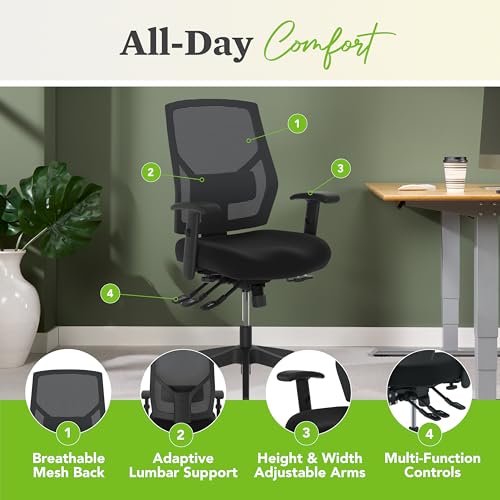 Crio Ergonomic Office Chair, Office Desk Computer Chair, Black