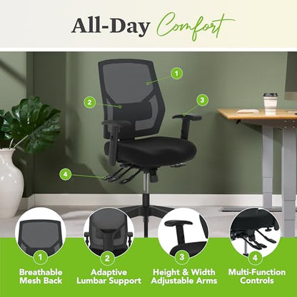 Crio Ergonomic Office Chair, Office Desk Computer Chair, Black
