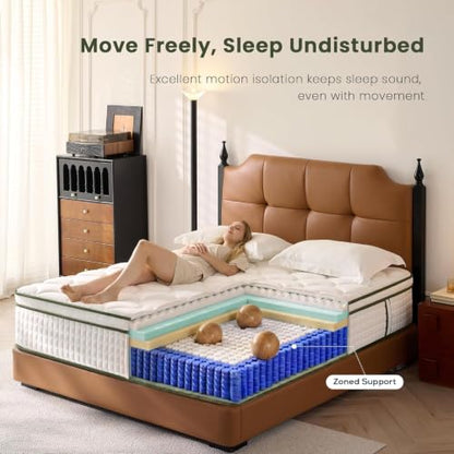 Queen Mattress, 12-Inch Hybrid Memory Foam Mattress, Medium Firm