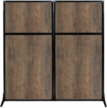 Versare Workstation Partition | Portable Wall Divider | Modern Office Cubicle | Free Standing Privacy Screen | Flexible Work Space | 66" x 70" Urban Oak Wood Grain Panels No Window