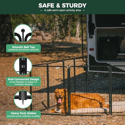 Rollick Dog Playpen, Indoor, Yard & RV Camping, 32" H, 16 Panels