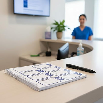 Specialist ID Visitor Log Book for Business or Schools - Expiring Visitor Sticker Badges and Sign in Book with Carbon Copy Record Keeping for Guest Tracking - Spiral Binder Registry (200 Badges)