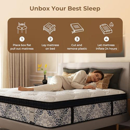 14 Inch Queen Size Mattress in a Box, Cooling Technology, Spring Support