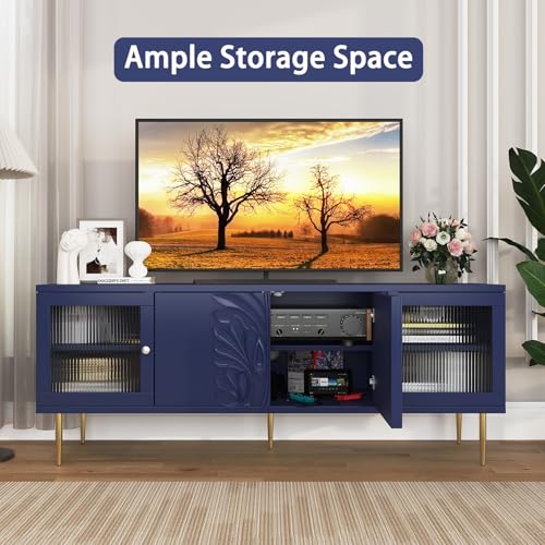 TV Console for Living Room, Blue, 75"