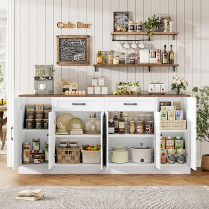 71” Large Buffet Cabinet, Sideboard with Adjustable Shelves