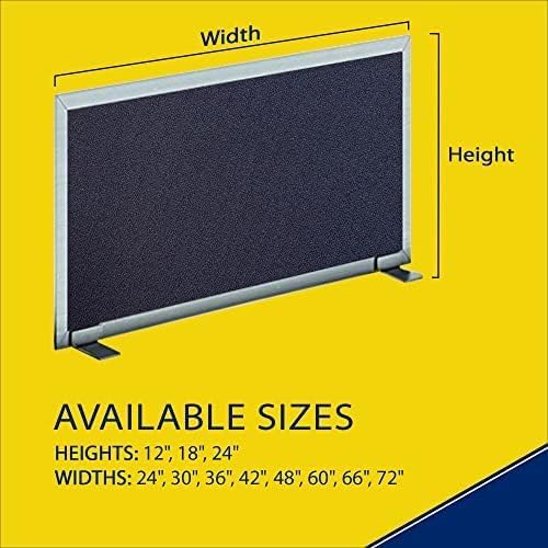 OBEX Acoustical Free Standing Privacy Screen, Cubicle Accessories Desk Privacy Panel, Desk Dividers for Office, Office Furniture Partitions Portable Sound Proof Dividers, 12" x 36", Slate