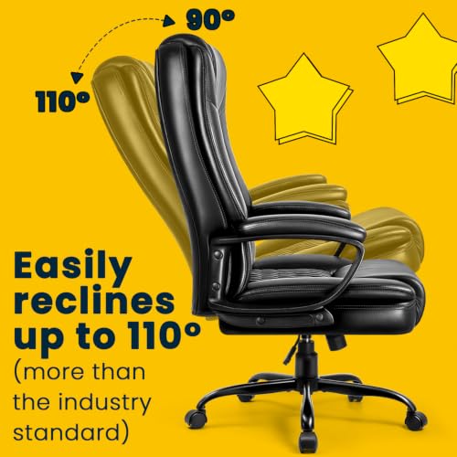 Ergonomic Leather Office Desk Chair,Executive with Lumbar Support