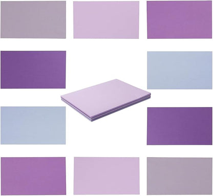 50 Sheets Small Colored Cardstock Paper 5 Colors Blank Flash Cards, 250 GSM Heavy Card Stock for DIY Art Projects, Cards (Purple, 3x5)