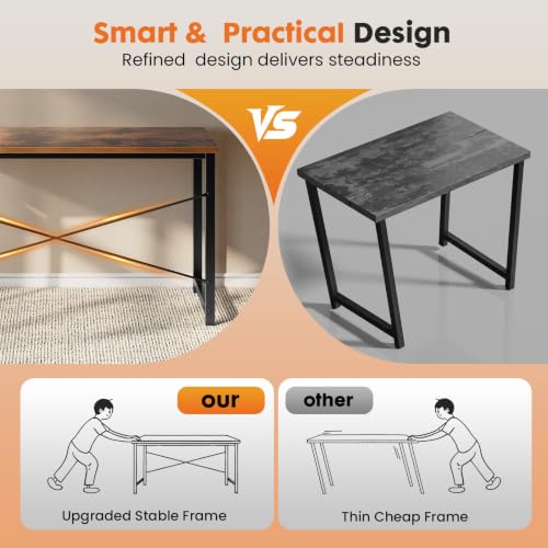 47-Inch Computer Desk for Bedroom, Brown