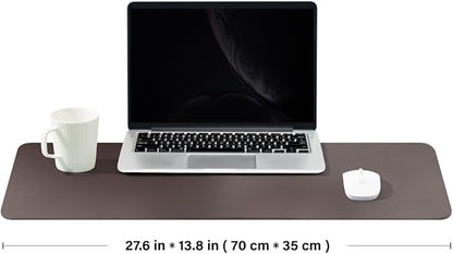 Leather Desk Mat - Non-Slip PU Desk Pad for Office and Home - Desk Organization and Accessories - Ideal for Large Mouse Pad and Desk Mats on Top of Desks (Coffee,27.6"x 13.8")