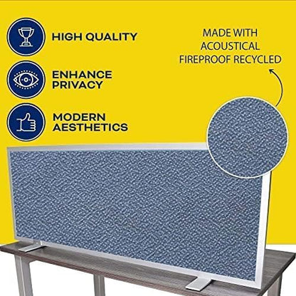 OBEX Acoustical Free Standing Privacy Screen, Cubicle Accessories Desk Privacy Panel, Desk Dividers for Office, Office Furniture Partitions Portable Sound Proof Dividers, 18" x 66", Twilight
