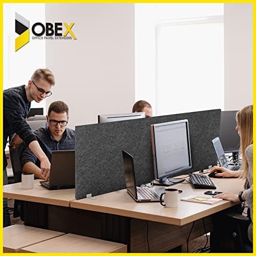 OBEX Free Standing Desk PET Privacy Screen, Table Top Home & Office Furniture Partitions and Dividers, Portable Workstation Freestanding Panels, 18" x 48" Sand