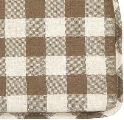 Klear Vu The Gripper Non-Slip Linen Check Dining Kitchen Chair Pads, 15" x 16" x 2", Set of 8, Liza Check Taupe