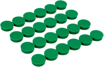 Bullseye Office 24 Round Green Fridge Magnets, Button Shaped, Small Colorful Magnetic Discs for Kitchen, Cabinet or Classroom, Perfect Whiteboard Supplies for Teachers (Green)