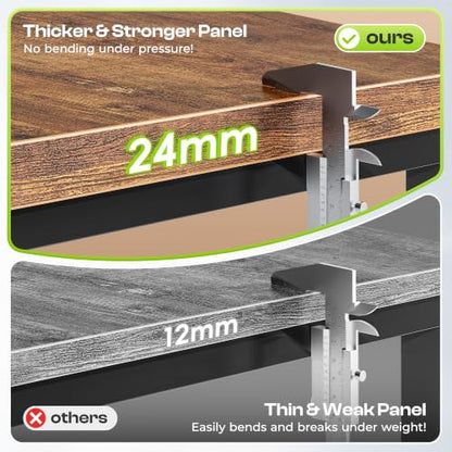 63 x 24 Inch Computer Desk, 0.95'' Thicker, Duty, Rustic Brown