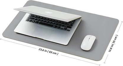 Leather Desk Mat - Small Non-Slip PU Desk Pad for Office and Home - Desk Organization and Accessories - Ideal for Large Mouse Pad and Small Desk Mats on Top of Desks (Dark Gray,23.6"x 13.8")