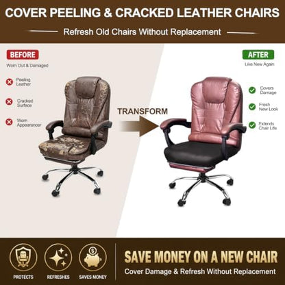 NeColorLife Large Waterproof PU Leather Office Chair Seat Cover