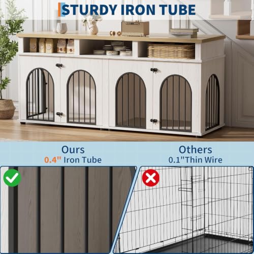 Double Dog Crate Furniture 71"