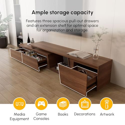 Extendable TV Stand, Walnut Media Console