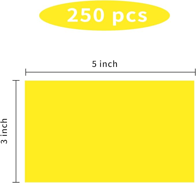 STARLIBOO 3"X5" Rectangle Color Coding Labels, Removable Square Label Inventory Stickers, Permanent Warehouse Moving Box Square Label (250Labels, Yellow)