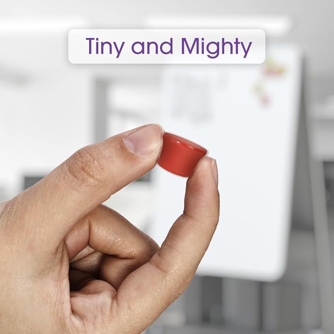 Extra Strong Magnets for Whiteboard, Glassboard and Fridge (Yellow, 8 Pack, Small). N54 Neodymium Rare Earth Heavy Duty Magnets for Home and Office Supplies.