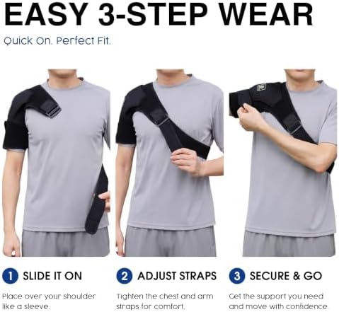 Shoulder Brace for Men & Women, Adjustable Shoulder Support (M)
