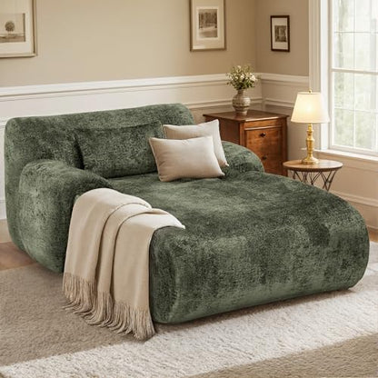 66 Inches Oversized Chaise Lounge Indoor with Lumbar Pillow