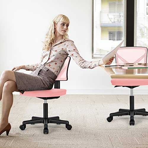 Small Armless Desk Chair, Mesh Rolling Office Chairs