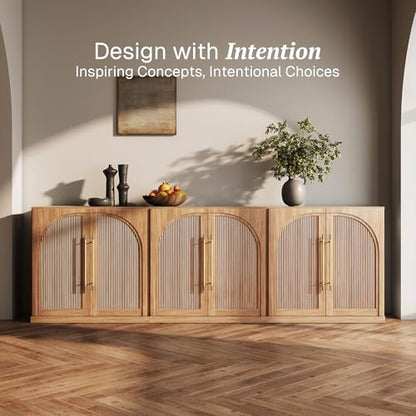 Set of 3 Jagger Sideboard Buffet Cabinet - Camel