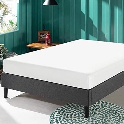 Curtis Upholstered Platform Bed Frame, Mattress Foundation, Wood Slat Support, No Box Spring Needed, Easy Assembly, Grey, Queen