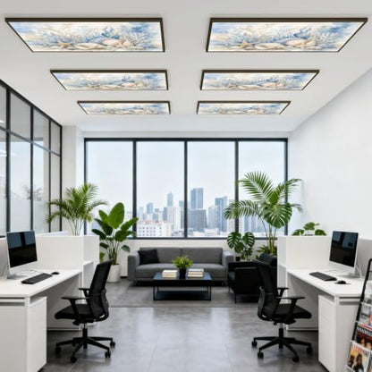 6 Pcs Fluorescent Light Covers for Ceiling Lights beige shells stars pebbles Magnetic Light Filters Decorative for Classroom Office Hospital Home 4x2 Ft