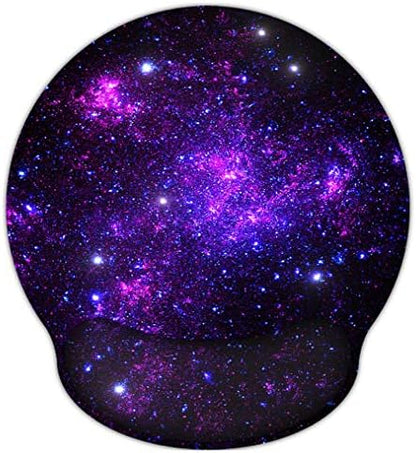 RICHEN Memory Foam Mouse Pad with Wrist Support,Ergonomic Mouse Pad with Wrist Rest,Non-Slip Rubber Base for Computer Laptop & Mac,Lightweight Rest for Home,Office & Travel (Purple Starry)