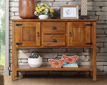 Solid Wood Sideboard Buffet Cabinet with Storage Drawers and Shelf