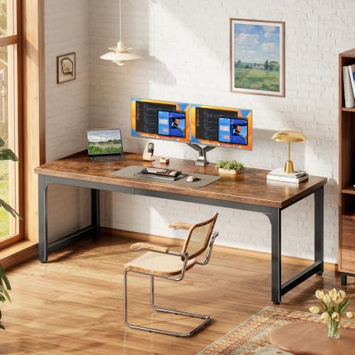 63 x 24 Inch Computer Desk, 0.95'' Thicker, Duty, Rustic Brown