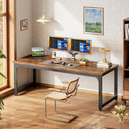 63 x 24 Inch Computer Desk, 0.95'' Thicker, Duty, Rustic Brown