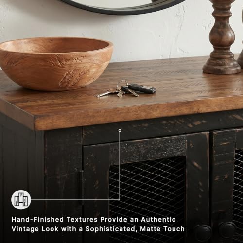 Signature Design by Ashley Storage End Table, Farmhouse Rustic, Black/Brown