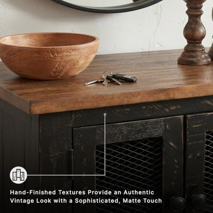 Signature Design by Ashley Storage End Table, Farmhouse Rustic, Black/Brown
