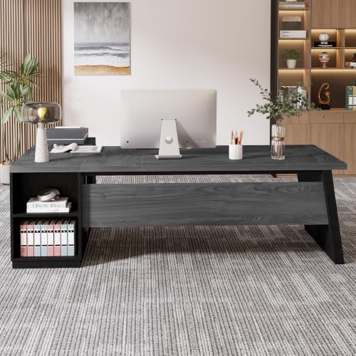78" L Shaped Executive Desk with Storage, Home Office
