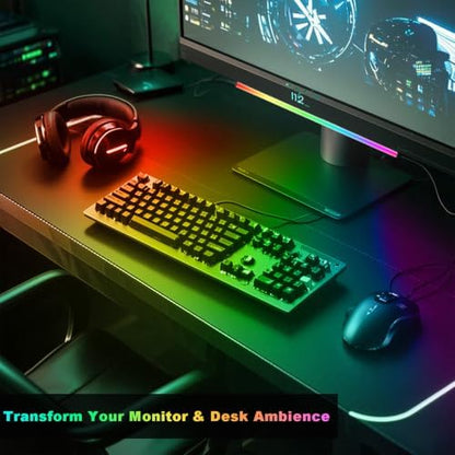 RGB Monitor Light Bar, 12in Black LED Light Bar with App & Remote