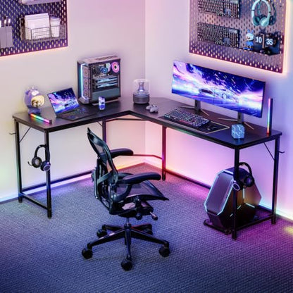 66" L Shaped Computer Desk Reversible Corner Desk for Home Office