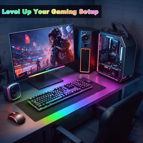 RGB Monitor Light Bar, 12in Black LED Light Bar with App & Remote