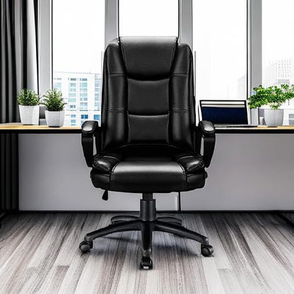 Ergonomic Leather Office Desk Chair,Executive with Lumbar Support