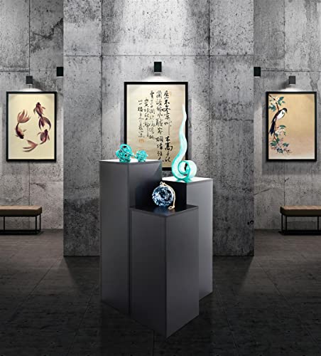 Displays2go, Laminated Gallery Display Cube, Particle Board, Melamine Construction – Black (WDCUBEBLK4) - color: Black, size: 42"H