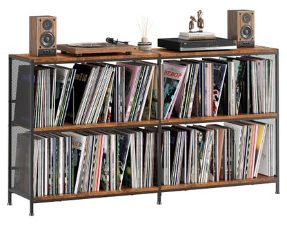 59.2" Record Player Stand with Vinyl Record Storage, Hold 700+ Records