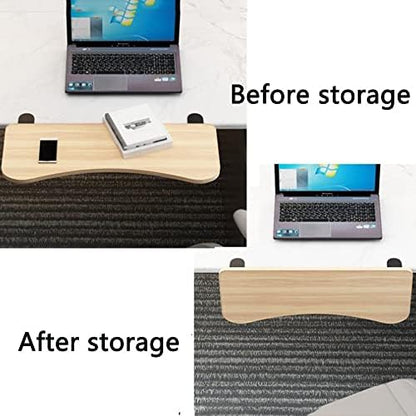 Ergonomic Keyboard Drawer Shelf, Clamp-On Table Keyboard Tray, Collapsible White/Black Desk Extender, Foldable Wrist Rest Armrest Platform (Black 65 * 25cm/26 * 10inch)